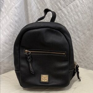 Dooney & Bourke Black Pebbled Leather Mini Backpack